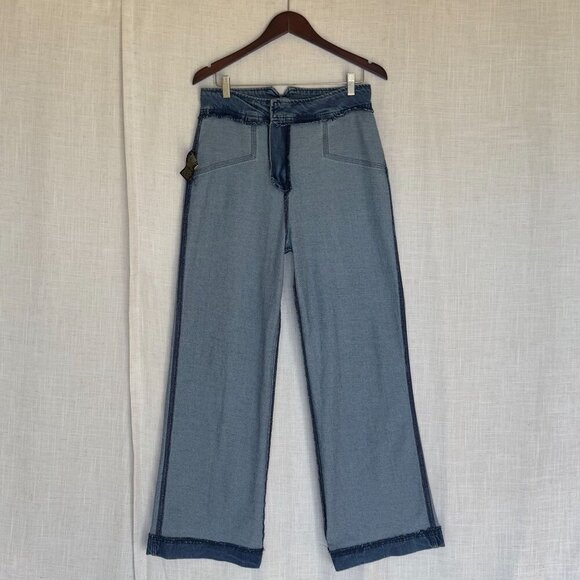 House of Harlow 1960 Stretch Cotton Denim High Rise Wide Leg Retro Jeans Size 30 - Picture 7 of 12